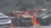 פיצוץ רכב בחולון (צילום: לפי סעיף 27 א')