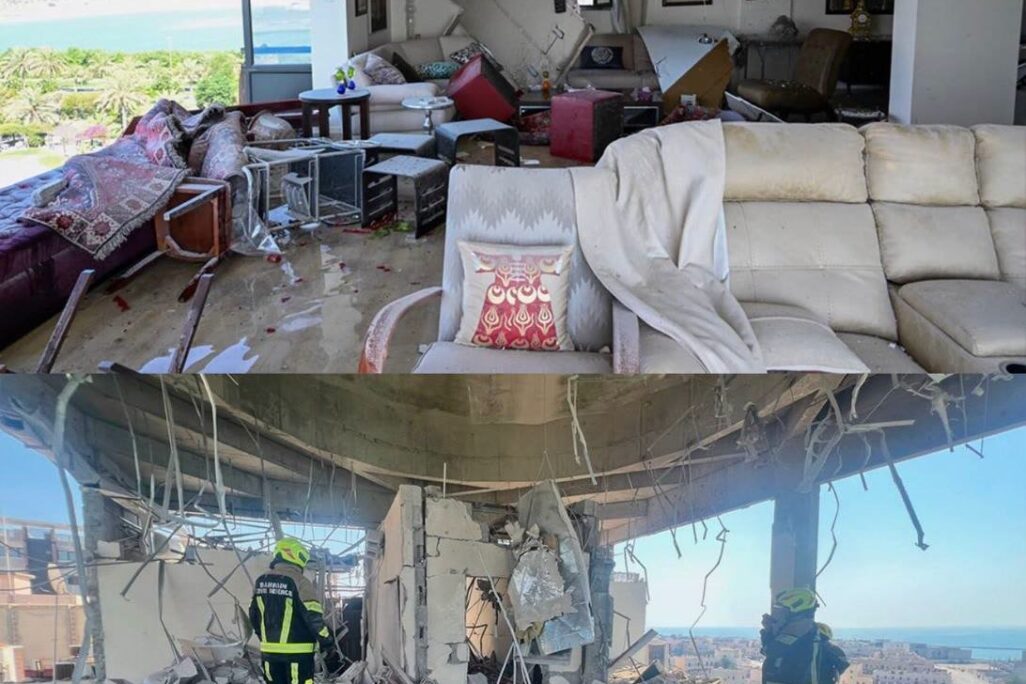 נזק בבניין בבחריין אחרי מתקפה איראנית (לפי סעיף 27א)
