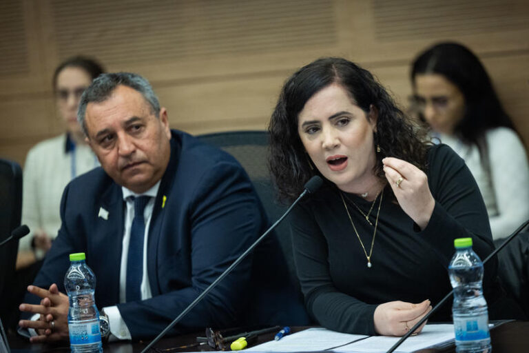 Naama Lazimi at a joint meeting in the Knesset of the Education Committee and the Committee for the Rights of the Child, January 2026 (Photo: Yonatan Zindel/Flash90)
