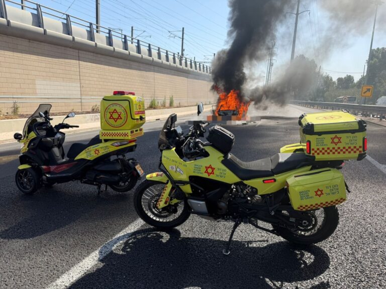 זירת הרצח בנתיבי איילון (צילום: תיעוד מבצעי מד"א)