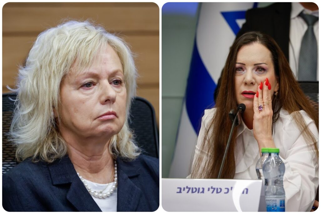 ח"כ טלי גוטליב (מימין) והיועצת המשפטית לממשלה גלי בהרב מיארה בדיון על חסינותה של גוטליב בוועדת הכנסת, 9 ביוני 2026 (צילום: נועם מושקוביץ/ דוברות הכנסת)