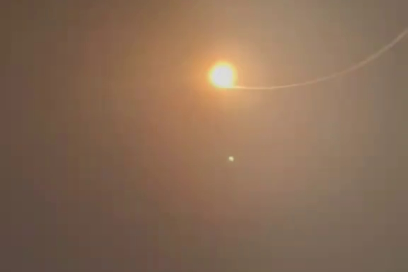 יירוט כטב"ם מתימן בשמי אילת (צילום: מרשתות חברתיות)