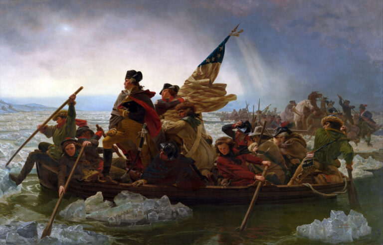 ג'ורג' וושינגטון חוצה את נהר הדלאוור (צילום: Washington Crossing the Delaware by Emanuel Leutze/ויקיפדיה)