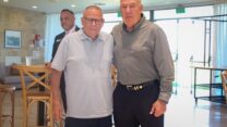 יו"ר ההסתדרות ארנון בר-דוד ויו"ר נשיאות המגזר העסקי דובי אמיתי (צילום: דוד טברסקי)