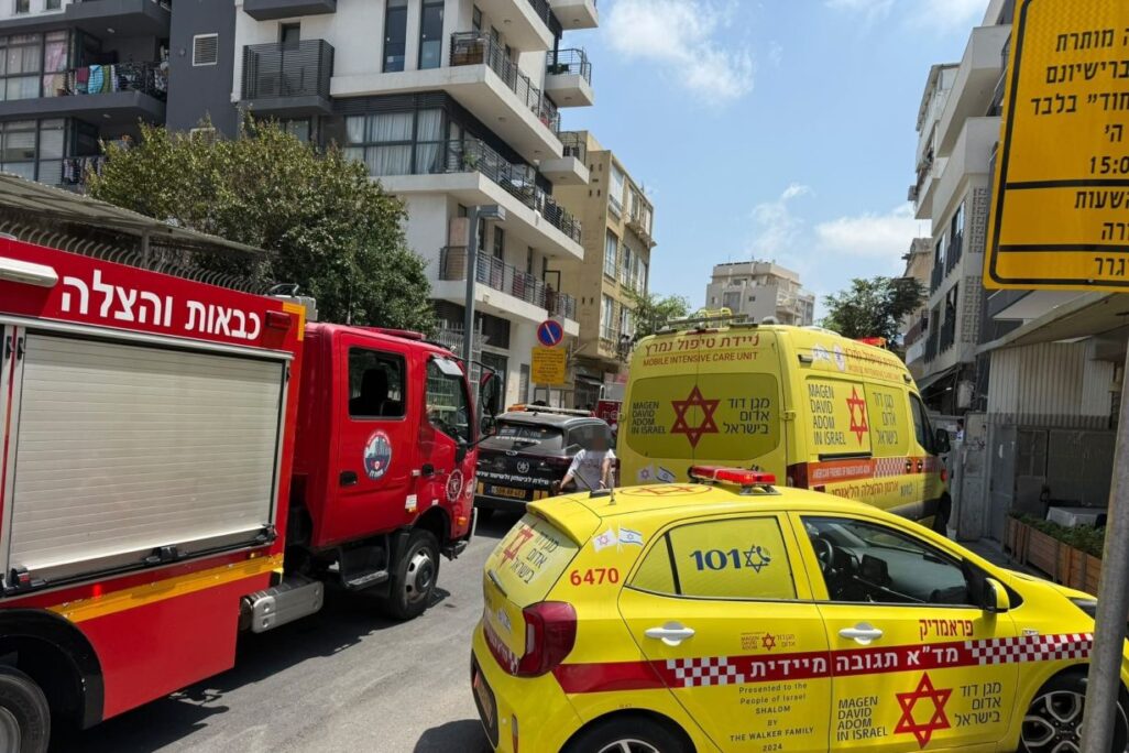 זירת תאונת עבודה (צילום: מד"א)