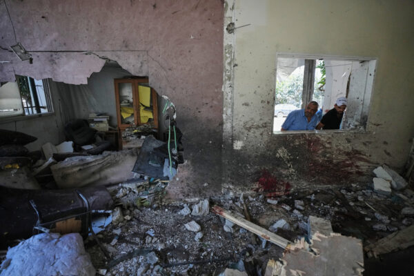 תחנת המשטרה שהותקפה בעיר עזה (צילום: AP Photo/Jehad Alshrafi)