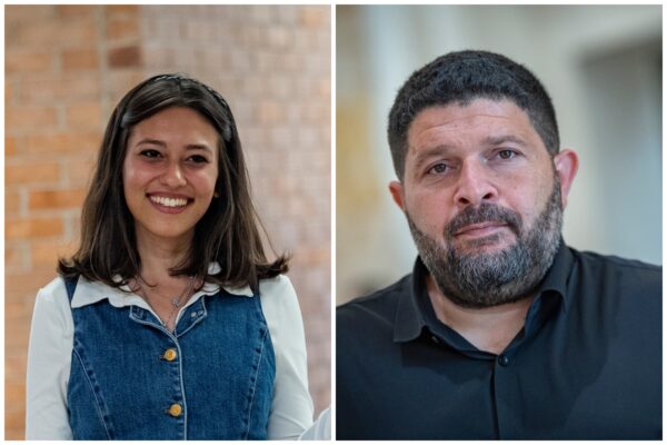 סגן השר אלמוג כהן ופעילת הרשת הדר מוכתר (צילומים: חיים גולדברג/ פלאש 90)