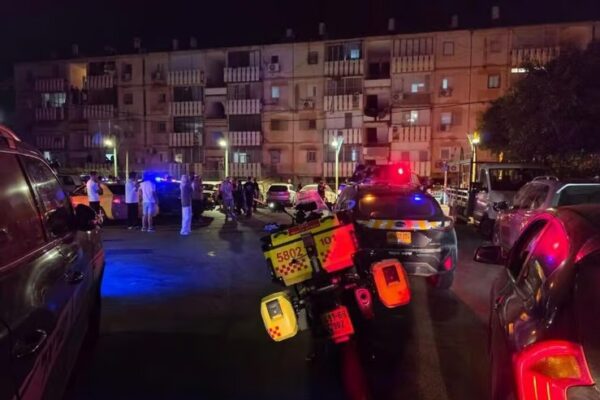 כוחות מד"א והמשטרה בזירת הרצח בנתיבות (צילום: תיעוד מבצעי מד"א)