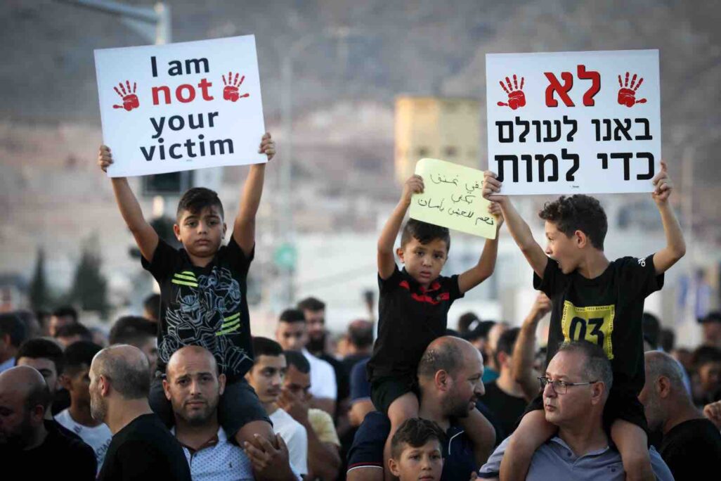 הפגנה נגד הפשיעה בחברה הערבית, מג'ד אל-כרום, 3 באוקטובר 2019 (צילום: דוד כהן / פלאש 90)