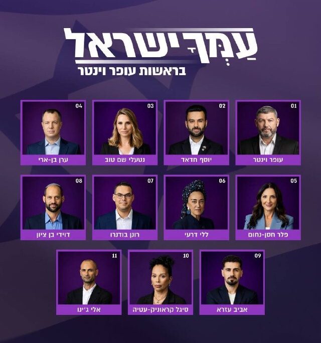 רשימת 'עמך ישראל' בראשות עופר וינטר (קרדיט: עמך ישראל)
