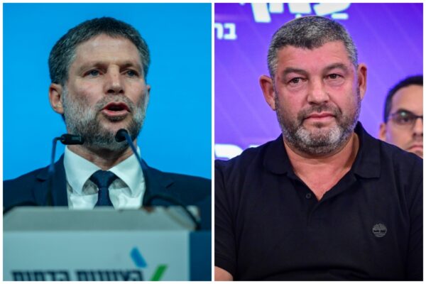 יו"ר 'עמך ישראל' עופר וינטר (מימין) ויו"ר 'הציונות הדתית' בצלאל סמוטריץ' (צילומים: השלום ששוני ויונתן זינדל/פלאש90)