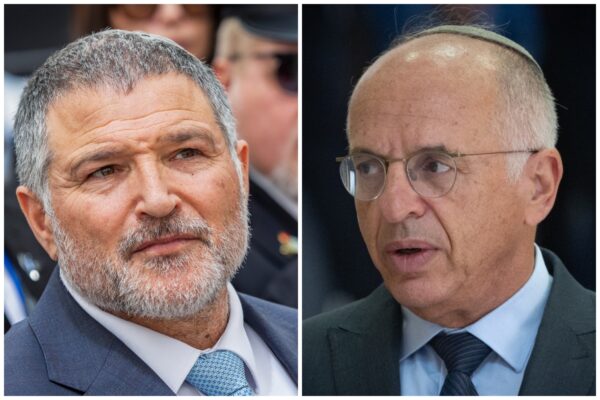 יו"ר ועדת הבחירות המרכזית, השופט נעם סולברג, וראש שב"כ דוד זיני (צילומים: יונתן זינדל, דור פזואלו/פלאש90)