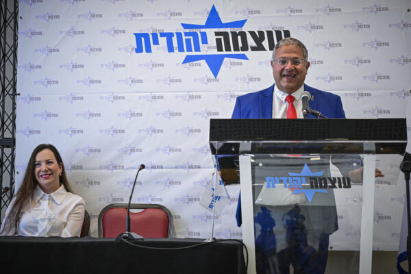 השר לביטחון לאומי איתמר בן גביר (מימין) בהכרזה על צירוף טלי גוטליב לרשימה (צילום: אבשלום ששוני/פלאש90)