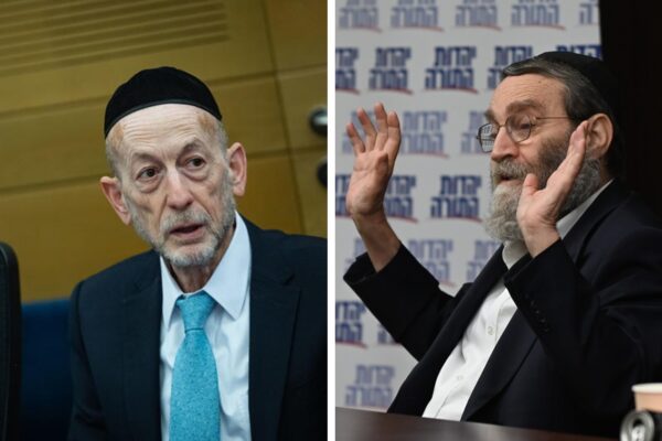 חברי הכנסת אורי מקלב (מימין) ומשה גפני (צילום: אור גואטה, יונתן זינדל/פלאש90)