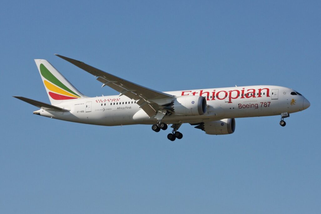 מטוס אתיופיאן איירליינס (צילום: Kambui - Ethiopian Airlines Boeing 787-8 Dreamliner ET-AOQ "Africa First" / ויקימדיה קומונס)