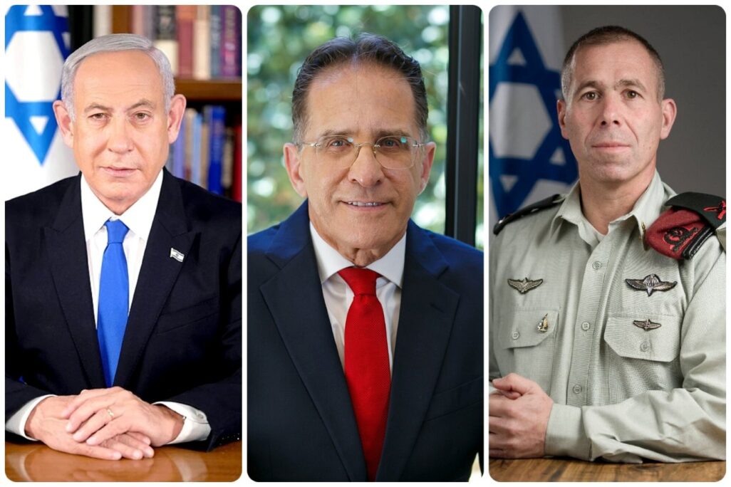 אבי גיל, צחי ברוורמן ובנימין נתניהו (צילום: דובר צה"ל, ויקימדיה, לע"מ)
