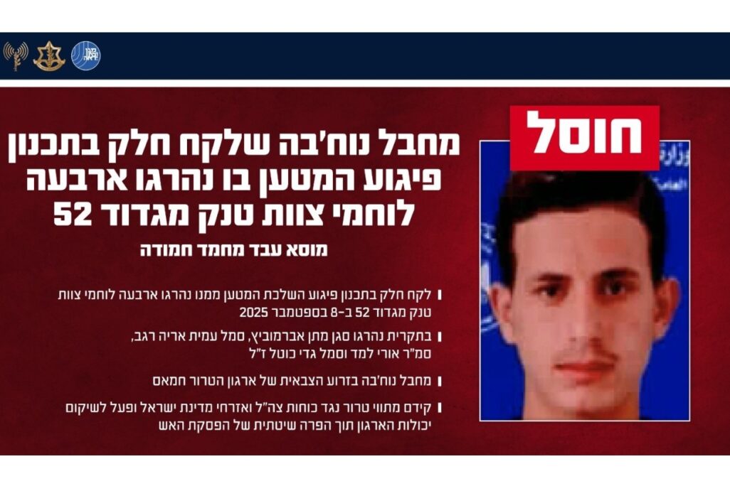 הודעת צה"ל על חיסולו של מחבל הנוח'בה מוסא עבד מחמד חמודה (דובר צה"ל) הודעת צה"ל על חיסולו של מחבל הנוח'בה מוסא עבד מחמד חמודה (דובר צה"ל)